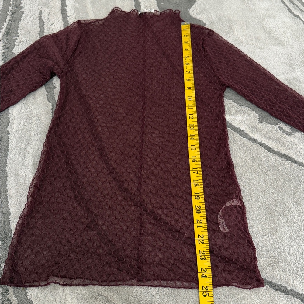 Free People Burgundy Mesh Top - Picture 11 of 14
